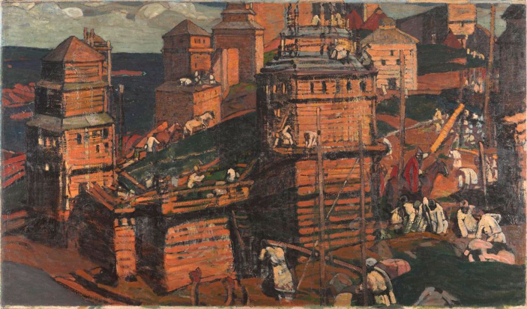 Город строят. Н.К.Рерих, 1902